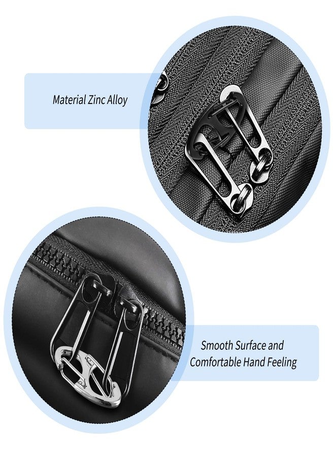 ROBOHOOK 10 Pcs Zipper Clips Anti Theft,Pickpocket Zipper Locks,Dual Opening Design for Backpacking Camping Suitcase (Black*5+Silver*5) - Image 3